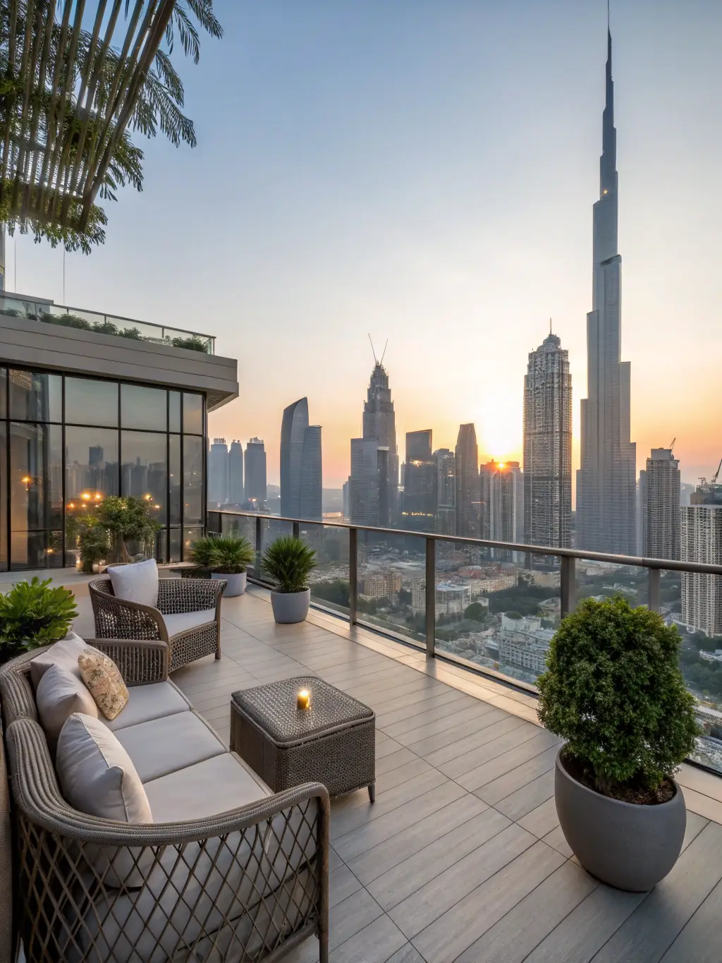 A luxury penthouse in Madrid with panoramic city views and a rooftop terrace.